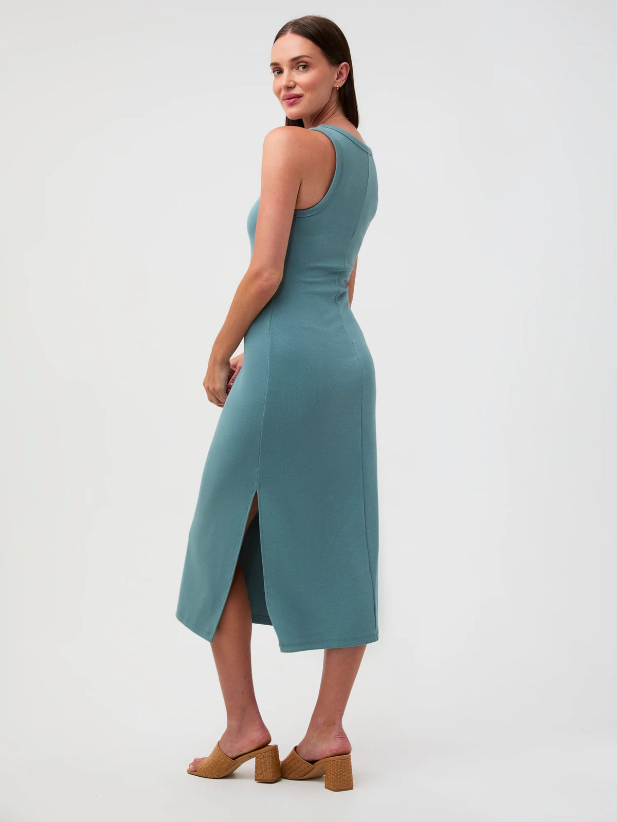 Harbor Mist Ribbed Tank Dress